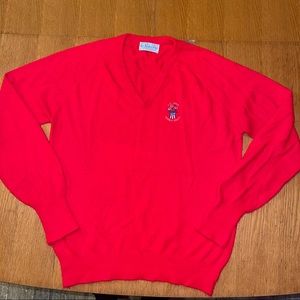 Vintage Men’s US Open Masters Pebble Beach 72/82/92 Red Gold VNeck Sweater Sz L